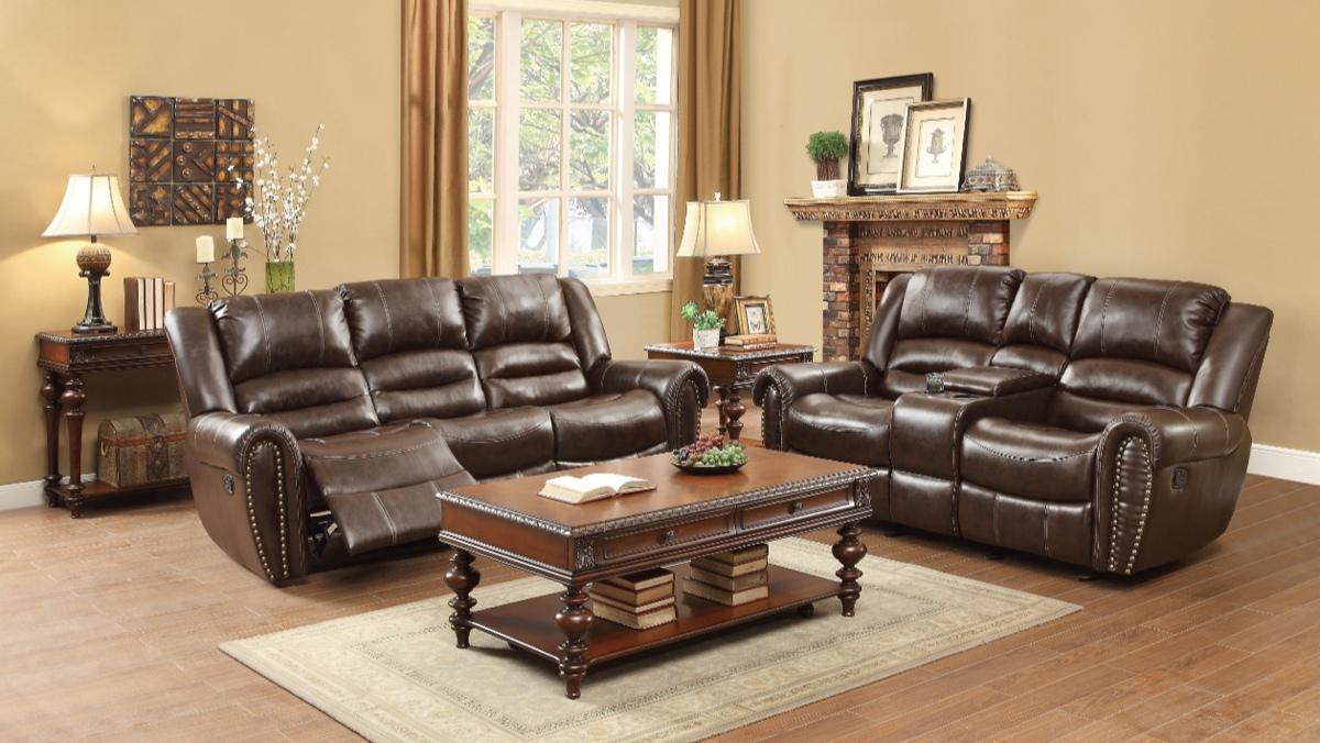 Homelegance Furniture Center Hill Double Reclining Sofa in Dark Brown 9668BRW-3 - Premium Sofa from Homelegance (Titan Warehouse) - Just $1216.31! Shop now at Furniture Wholesale Plus  We are the best furniture store in Nashville, Hendersonville, Goodlettsville, Madison, Antioch, Mount Juliet, Lebanon, Gallatin, Springfield, Murfreesboro, Franklin, Brentwood