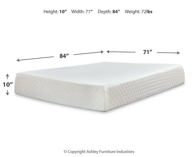 10 Inch Chime Memory Foam Mattress Set - Premium Mattress Set from Ashley Furniture - Just $425.53! Shop now at Furniture Wholesale Plus  We are the best furniture store in Nashville, Hendersonville, Goodlettsville, Madison, Antioch, Mount Juliet, Lebanon, Gallatin, Springfield, Murfreesboro, Franklin, Brentwood