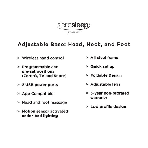 Head-Foot Model Best Adjustable Base - Premium Adjustable Base from Ashley Furniture - Just $1143.51! Shop now at Furniture Wholesale Plus  We are the best furniture store in Nashville, Hendersonville, Goodlettsville, Madison, Antioch, Mount Juliet, Lebanon, Gallatin, Springfield, Murfreesboro, Franklin, Brentwood