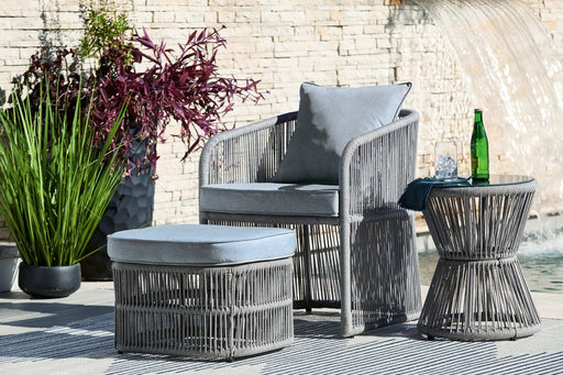 Coast Island Outdoor Chair with Ottoman and Side Table - Premium Outdoor Seating Set from Ashley Furniture - Just $331.84! Shop now at Furniture Wholesale Plus  We are the best furniture store in Nashville, Hendersonville, Goodlettsville, Madison, Antioch, Mount Juliet, Lebanon, Gallatin, Springfield, Murfreesboro, Franklin, Brentwood
