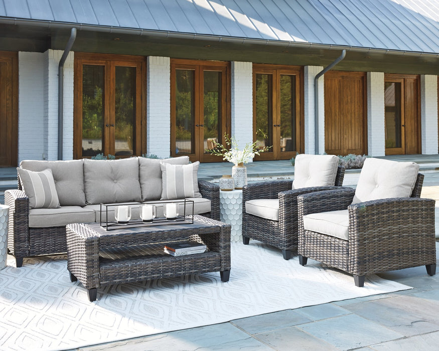 Cloverbrooke 4-Piece Outdoor Conversation Set - Premium Outdoor Seating Set from Ashley Furniture - Just $1476.48! Shop now at Furniture Wholesale Plus  We are the best furniture store in Nashville, Hendersonville, Goodlettsville, Madison, Antioch, Mount Juliet, Lebanon, Gallatin, Springfield, Murfreesboro, Franklin, Brentwood