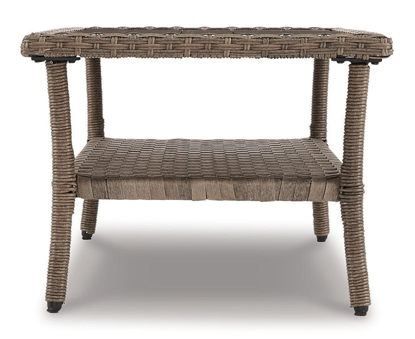 Clear Ridge Outdoor Glider Loveseat and Coffee Table - Premium Outdoor Table Set from Ashley Furniture - Just $765.58! Shop now at Furniture Wholesale Plus  We are the best furniture store in Nashville, Hendersonville, Goodlettsville, Madison, Antioch, Mount Juliet, Lebanon, Gallatin, Springfield, Murfreesboro, Franklin, Brentwood