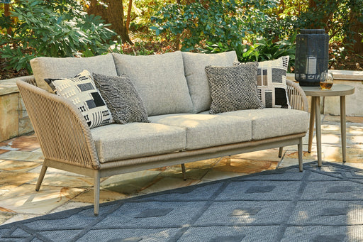 Swiss Valley Outdoor Sofa with Cushion - Premium Outdoor Seating from Ashley Furniture - Just $965.33! Shop now at Furniture Wholesale Plus  We are the best furniture store in Nashville, Hendersonville, Goodlettsville, Madison, Antioch, Mount Juliet, Lebanon, Gallatin, Springfield, Murfreesboro, Franklin, Brentwood