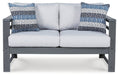 Amora Outdoor Loveseat with Cushion - Premium Outdoor Seating from Ashley Furniture - Just $723! Shop now at Furniture Wholesale Plus  We are the best furniture store in Nashville, Hendersonville, Goodlettsville, Madison, Antioch, Mount Juliet, Lebanon, Gallatin, Springfield, Murfreesboro, Franklin, Brentwood