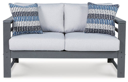 Amora Outdoor Loveseat with Cushion - Premium Outdoor Seating from Ashley Furniture - Just $723! Shop now at Furniture Wholesale Plus  We are the best furniture store in Nashville, Hendersonville, Goodlettsville, Madison, Antioch, Mount Juliet, Lebanon, Gallatin, Springfield, Murfreesboro, Franklin, Brentwood