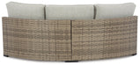 Calworth Outdoor Curved Loveseat with Cushion - Premium Outdoor Seating from Ashley Furniture - Just $714.17! Shop now at Furniture Wholesale Plus  We are the best furniture store in Nashville, Hendersonville, Goodlettsville, Madison, Antioch, Mount Juliet, Lebanon, Gallatin, Springfield, Murfreesboro, Franklin, Brentwood