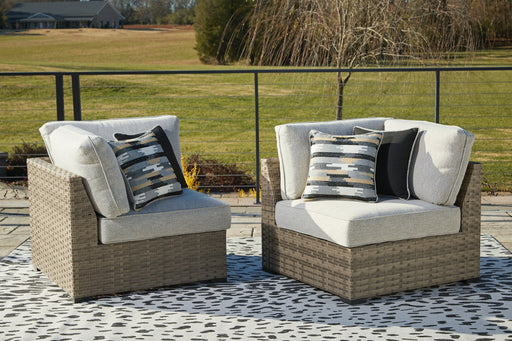 Calworth Outdoor Corner with Cushion (Set of 2) - Premium Outdoor Seating from Ashley Furniture - Just $643.55! Shop now at Furniture Wholesale Plus  We are the best furniture store in Nashville, Hendersonville, Goodlettsville, Madison, Antioch, Mount Juliet, Lebanon, Gallatin, Springfield, Murfreesboro, Franklin, Brentwood