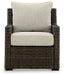 Brook Ranch Outdoor Lounge Chair with Cushion - Premium Outdoor Seating from Ashley Furniture - Just $427.70! Shop now at Furniture Wholesale Plus  We are the best furniture store in Nashville, Hendersonville, Goodlettsville, Madison, Antioch, Mount Juliet, Lebanon, Gallatin, Springfield, Murfreesboro, Franklin, Brentwood