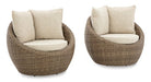 Danson Swivel Lounge with Cushion (Set of 2) - Premium Outdoor Seating from Ashley Furniture - Just $1208.48! Shop now at Furniture Wholesale Plus  We are the best furniture store in Nashville, Hendersonville, Goodlettsville, Madison, Antioch, Mount Juliet, Lebanon, Gallatin, Springfield, Murfreesboro, Franklin, Brentwood