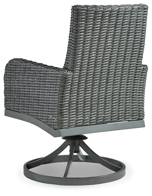 Elite Park Swivel Chair with Cushion (Set of 2) - Premium Outdoor Dining Chair from Ashley Furniture - Just $703.89! Shop now at Furniture Wholesale Plus  We are the best furniture store in Nashville, Hendersonville, Goodlettsville, Madison, Antioch, Mount Juliet, Lebanon, Gallatin, Springfield, Murfreesboro, Franklin, Brentwood