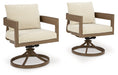 Serene Bay Outdoor Swivel Dining Chair with Cushion (Set of 2) - Premium Outdoor Dining Chair from Ashley Furniture - Just $1088.01! Shop now at Furniture Wholesale Plus  We are the best furniture store in Nashville, Hendersonville, Goodlettsville, Madison, Antioch, Mount Juliet, Lebanon, Gallatin, Springfield, Murfreesboro, Franklin, Brentwood