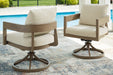 Serene Bay Outdoor Swivel Dining Chair with Cushion (Set of 2) - Premium Outdoor Dining Chair from Ashley Furniture - Just $1088.01! Shop now at Furniture Wholesale Plus  We are the best furniture store in Nashville, Hendersonville, Goodlettsville, Madison, Antioch, Mount Juliet, Lebanon, Gallatin, Springfield, Murfreesboro, Franklin, Brentwood