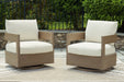 Serene Bay Outdoor Swivel Glider Chair with Cushion - Premium Outdoor Dining Chair from Ashley Furniture - Just $821.38! Shop now at Furniture Wholesale Plus  We are the best furniture store in Nashville, Hendersonville, Goodlettsville, Madison, Antioch, Mount Juliet, Lebanon, Gallatin, Springfield, Murfreesboro, Franklin, Brentwood