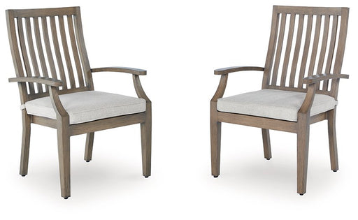 Rainier Ranch Outdoor Arm Chair with Cushion (Set of 2) - Premium Outdoor Dining Chair from Ashley Furniture - Just $623.44! Shop now at Furniture Wholesale Plus  We are the best furniture store in Nashville, Hendersonville, Goodlettsville, Madison, Antioch, Mount Juliet, Lebanon, Gallatin, Springfield, Murfreesboro, Franklin, Brentwood