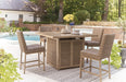 Walton Bridge Outdoor Bar Table with Fire Pit - Premium Outdoor Pub Table w/FP from Ashley Furniture - Just $1443.44! Shop now at Furniture Wholesale Plus  We are the best furniture store in Nashville, Hendersonville, Goodlettsville, Madison, Antioch, Mount Juliet, Lebanon, Gallatin, Springfield, Murfreesboro, Franklin, Brentwood