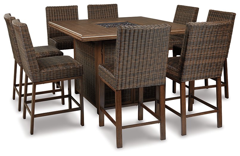 Paradise Trail Outdoor Counter Height Dining Table with 4 Barstools - Premium Outdoor Barstool from Ashley Furniture - Just $2264.26! Shop now at Furniture Wholesale Plus  We are the best furniture store in Nashville, Hendersonville, Goodlettsville, Madison, Antioch, Mount Juliet, Lebanon, Gallatin, Springfield, Murfreesboro, Franklin, Brentwood