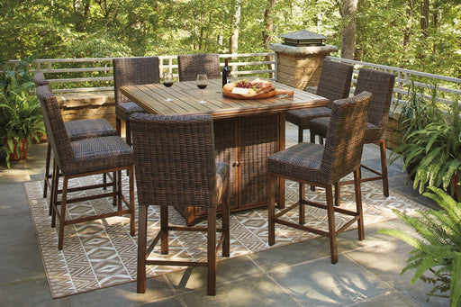 Paradise Trail Outdoor Bar Table Set - Premium Outdoor Seating Set from Ashley Furniture - Just $2787.15! Shop now at Furniture Wholesale Plus  We are the best furniture store in Nashville, Hendersonville, Goodlettsville, Madison, Antioch, Mount Juliet, Lebanon, Gallatin, Springfield, Murfreesboro, Franklin, Brentwood