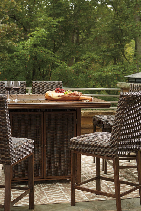Paradise Trail Outdoor Bar Table Set - Premium Outdoor Seating Set from Ashley Furniture - Just $2787.15! Shop now at Furniture Wholesale Plus  We are the best furniture store in Nashville, Hendersonville, Goodlettsville, Madison, Antioch, Mount Juliet, Lebanon, Gallatin, Springfield, Murfreesboro, Franklin, Brentwood