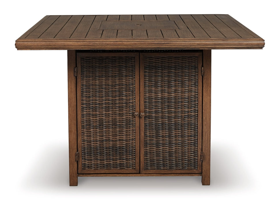 Paradise Trail Bar Table with Fire Pit - Premium Outdoor Pub Table w/FP from Ashley Furniture - Just $1218.49! Shop now at Furniture Wholesale Plus  We are the best furniture store in Nashville, Hendersonville, Goodlettsville, Madison, Antioch, Mount Juliet, Lebanon, Gallatin, Springfield, Murfreesboro, Franklin, Brentwood