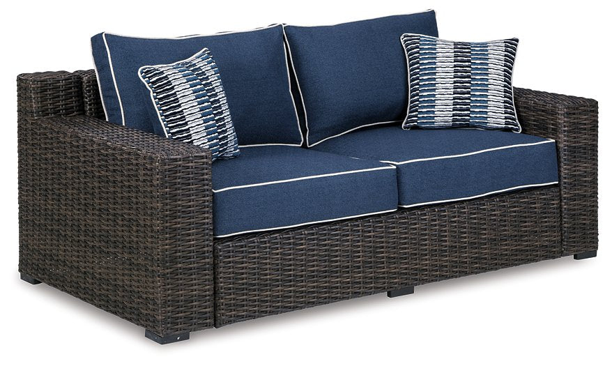 Grasson Lane Outdoor Sofa and Loveseat with Ottoman - Premium Outdoor Seating Set from Ashley Furniture - Just $2074.80! Shop now at Furniture Wholesale Plus  We are the best furniture store in Nashville, Hendersonville, Goodlettsville, Madison, Antioch, Mount Juliet, Lebanon, Gallatin, Springfield, Murfreesboro, Franklin, Brentwood