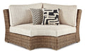 Beachcroft Curved Corner Chair with Cushion - Premium Outdoor Seating from Ashley Furniture - Just $987.81! Shop now at Furniture Wholesale Plus  We are the best furniture store in Nashville, Hendersonville, Goodlettsville, Madison, Antioch, Mount Juliet, Lebanon, Gallatin, Springfield, Murfreesboro, Franklin, Brentwood
