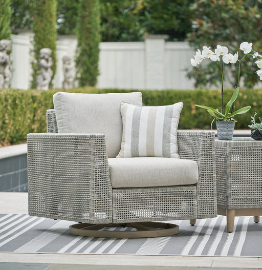 Seton Creek Outdoor Swivel Lounge with Cushion - Premium Outdoor Seating from Ashley Furniture - Just $648.38! Shop now at Furniture Wholesale Plus  We are the best furniture store in Nashville, Hendersonville, Goodlettsville, Madison, Antioch, Mount Juliet, Lebanon, Gallatin, Springfield, Murfreesboro, Franklin, Brentwood
