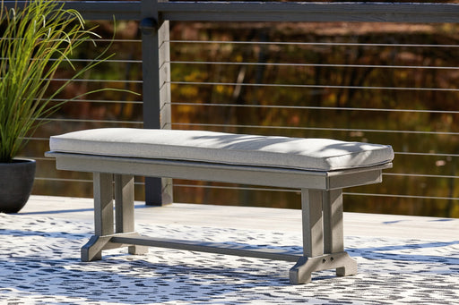 Visola Bench with Cushion - Premium Outdoor Dining Bench from Ashley Furniture - Just $351.95! Shop now at Furniture Wholesale Plus  We are the best furniture store in Nashville, Hendersonville, Goodlettsville, Madison, Antioch, Mount Juliet, Lebanon, Gallatin, Springfield, Murfreesboro, Franklin, Brentwood