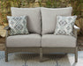 Visola Outdoor Loveseat with Cushion - Premium Outdoor Seating from Ashley Furniture - Just $943.67! Shop now at Furniture Wholesale Plus  We are the best furniture store in Nashville, Hendersonville, Goodlettsville, Madison, Antioch, Mount Juliet, Lebanon, Gallatin, Springfield, Murfreesboro, Franklin, Brentwood
