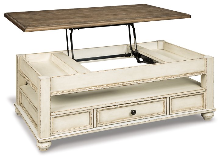 Realyn Coffee Table with Lift Top - Premium Cocktail Table Lift from Ashley Furniture - Just $325.05! Shop now at Furniture Wholesale Plus  We are the best furniture store in Nashville, Hendersonville, Goodlettsville, Madison, Antioch, Mount Juliet, Lebanon, Gallatin, Springfield, Murfreesboro, Franklin, Brentwood