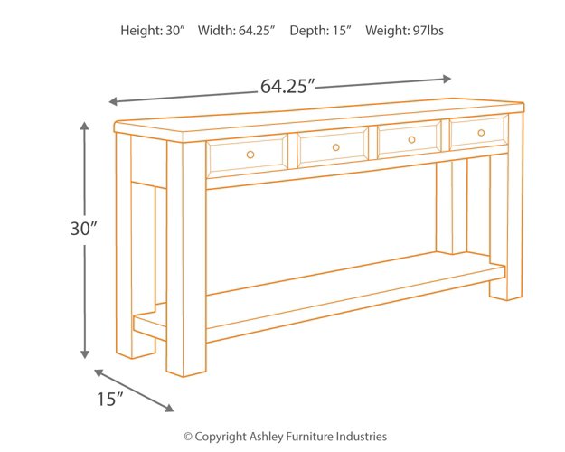 Gavelston Sofa/Console Table - Premium Sofa Table from Ashley Furniture - Just $378.01! Shop now at Furniture Wholesale Plus  We are the best furniture store in Nashville, Hendersonville, Goodlettsville, Madison, Antioch, Mount Juliet, Lebanon, Gallatin, Springfield, Murfreesboro, Franklin, Brentwood