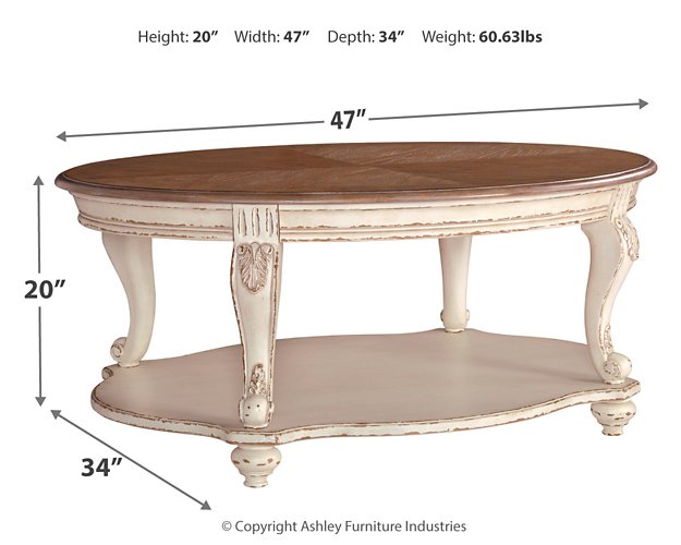 Realyn Coffee Table - Premium Cocktail Table from Ashley Furniture - Just $325.05! Shop now at Furniture Wholesale Plus  We are the best furniture store in Nashville, Hendersonville, Goodlettsville, Madison, Antioch, Mount Juliet, Lebanon, Gallatin, Springfield, Murfreesboro, Franklin, Brentwood