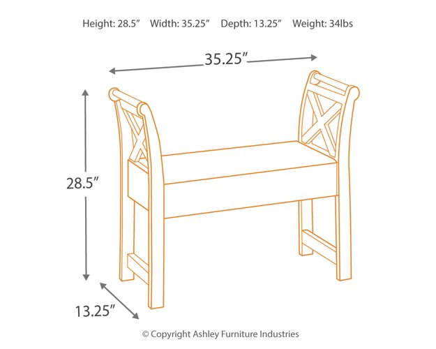 Abbonto Accent Bench - Premium Bench from Ashley Furniture - Just $157.34! Shop now at Furniture Wholesale Plus  We are the best furniture store in Nashville, Hendersonville, Goodlettsville, Madison, Antioch, Mount Juliet, Lebanon, Gallatin, Springfield, Murfreesboro, Franklin, Brentwood