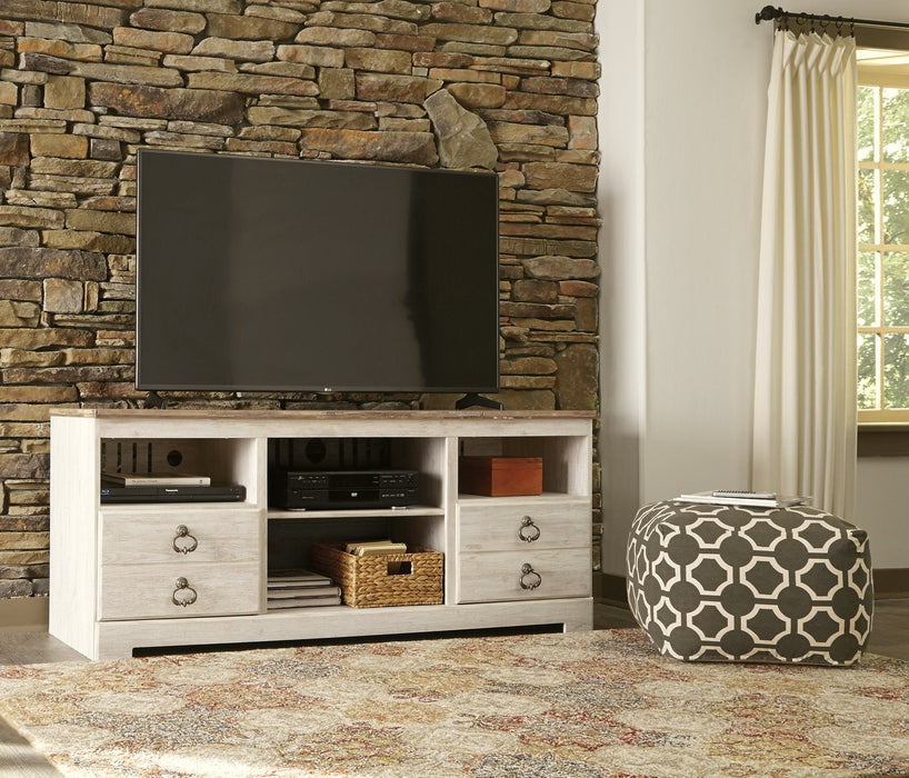 Willowton 64" TV Stand - Premium Entertainment Center from Ashley Furniture - Just $319.77! Shop now at Furniture Wholesale Plus  We are the best furniture store in Nashville, Hendersonville, Goodlettsville, Madison, Antioch, Mount Juliet, Lebanon, Gallatin, Springfield, Murfreesboro, Franklin, Brentwood