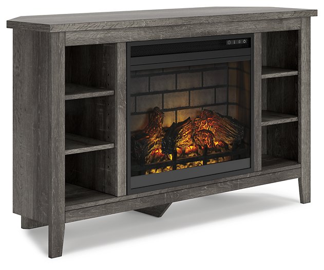 Arlenbry Corner TV Stand with Electric Fireplace - Premium TV Stand from Ashley Furniture - Just $438.69! Shop now at Furniture Wholesale Plus  We are the best furniture store in Nashville, Hendersonville, Goodlettsville, Madison, Antioch, Mount Juliet, Lebanon, Gallatin, Springfield, Murfreesboro, Franklin, Brentwood