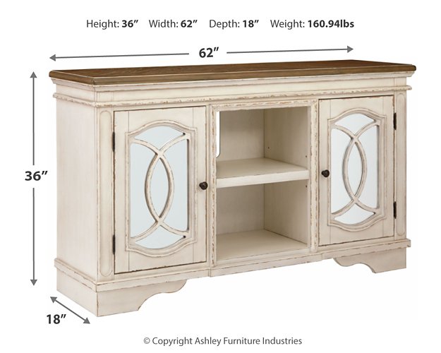 Realyn 62" TV Stand - Premium TV Stand from Ashley Furniture - Just $563.11! Shop now at Furniture Wholesale Plus  We are the best furniture store in Nashville, Hendersonville, Goodlettsville, Madison, Antioch, Mount Juliet, Lebanon, Gallatin, Springfield, Murfreesboro, Franklin, Brentwood