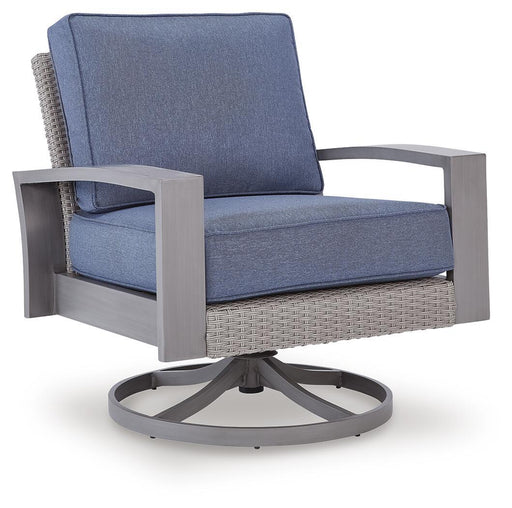 Half Moon Beach - Swivel Lounge With Cushion - Blue / Gray – Swivel Chairs by Signature Design by Ashley® at Furniture Wholesale Plus , Nashville furniture store