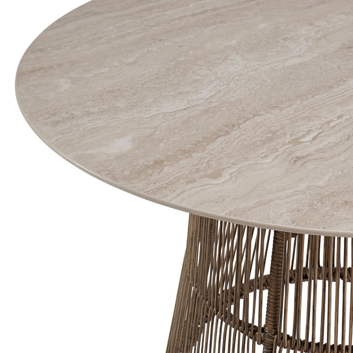 Alesso - Round Dining Table - Brown / Sand – Dining Tables by Elements International at Furniture Wholesale Plus , Nashville furniture store