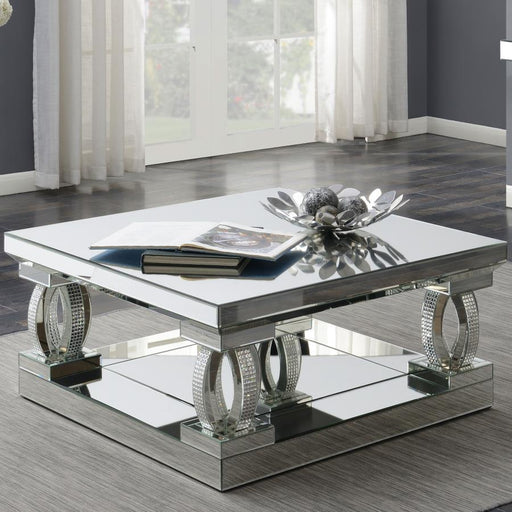 Amalia - Square Mirrored Acrylic Crystal Coffee Table - Silver - Premium Coffee Tables from CoasterElevations - Just $969! Shop now at Furniture Wholesale Plus  We are the best furniture store in Nashville, Hendersonville, Goodlettsville, Madison, Antioch, Mount Juliet, Lebanon, Gallatin, Springfield, Murfreesboro, Franklin, Brentwood