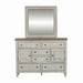 Heartland - Dresser & Mirror - Antique White / Tobacco Tops – Dresser & Mirror by Liberty Furniture at Furniture Wholesale Plus , Nashville furniture store