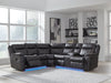 Sultan Meadow - 2-Piece Reclining Sectional - Carbon – Reclining Sectionals by Signature Design by Ashley® at Furniture Wholesale Plus , Nashville furniture store