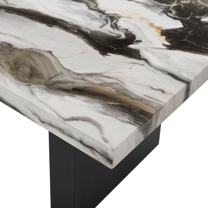 Vega - Faux Marble Dining Table - White / Black – Dining Tables by Crown Mark at Furniture Wholesale Plus , Nashville furniture store