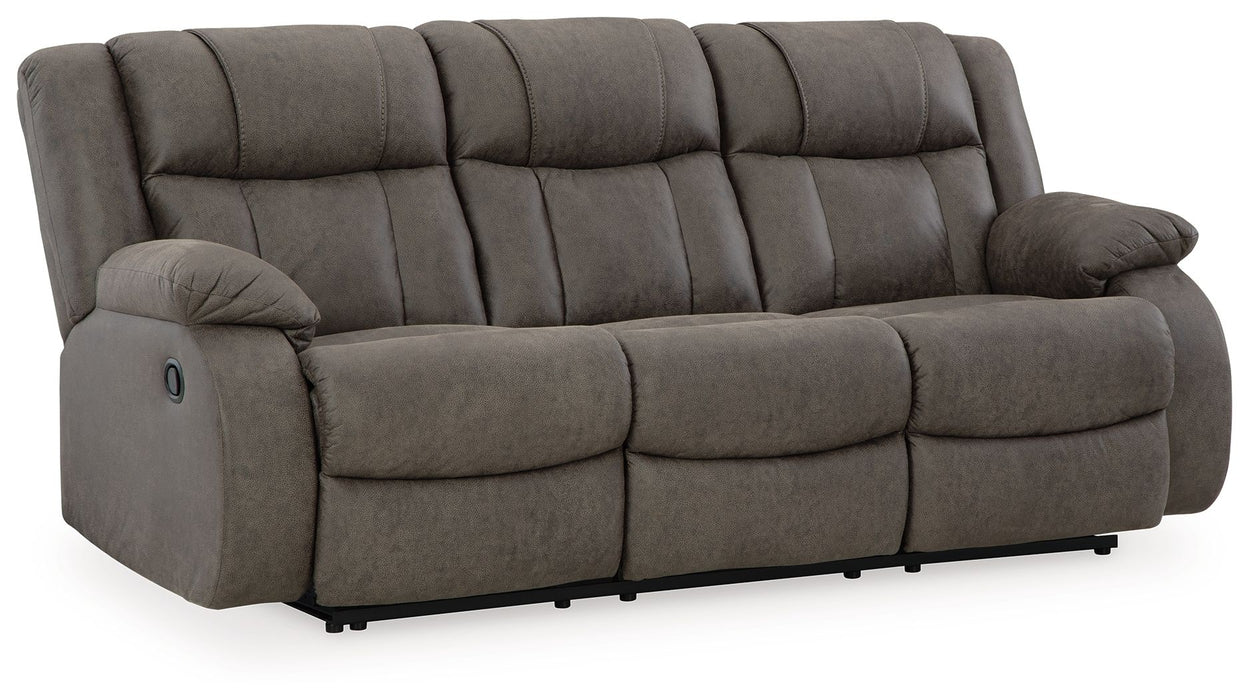 First Base - Reclining Sofa - Gunmetal – Reclining Sofas by Signature Design by Ashley® at Furniture Wholesale Plus , Nashville furniture store