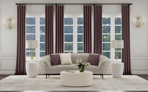 Ellorie - Upholstered Channel Back Curved Sofa - Beige – Stationary Sofas by Coaster Fine Furniture at Furniture Wholesale Plus , Nashville furniture store