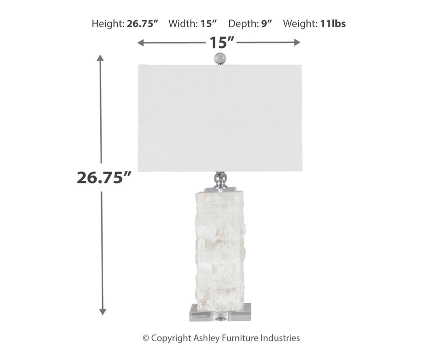 Malise - Alabaster Table Lamp  - White – Table Lamps by Signature Design by Ashley® at Furniture Wholesale Plus , Nashville furniture store