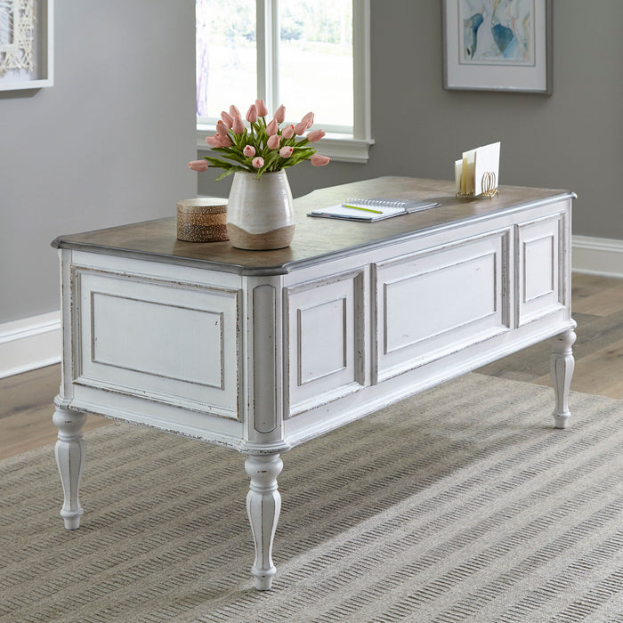 Magnolia Manor - Writing Desk - Antique White & Weathered Bark – Writing Desks by Liberty Furniture at Furniture Wholesale Plus , Nashville furniture store