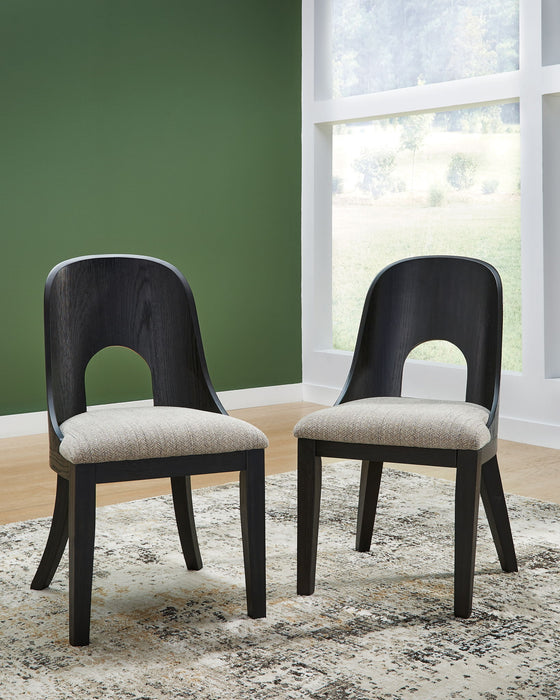 Rowanbeck - Dining Upholstered Side Chair (Set of 2) - Gray / Black – Chair Sets by Signature Design by Ashley® at Furniture Wholesale Plus , Nashville furniture store