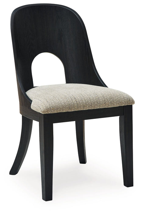 Rowanbeck - Dining Upholstered Side Chair (Set of 2) - Gray / Black – Chair Sets by Signature Design by Ashley® at Furniture Wholesale Plus , Nashville furniture store