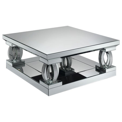 Amalia - Square Mirrored Acrylic Crystal Coffee Table - Silver - Premium Coffee Tables from CoasterElevations - Just $969! Shop now at Furniture Wholesale Plus  We are the best furniture store in Nashville, Hendersonville, Goodlettsville, Madison, Antioch, Mount Juliet, Lebanon, Gallatin, Springfield, Murfreesboro, Franklin, Brentwood
