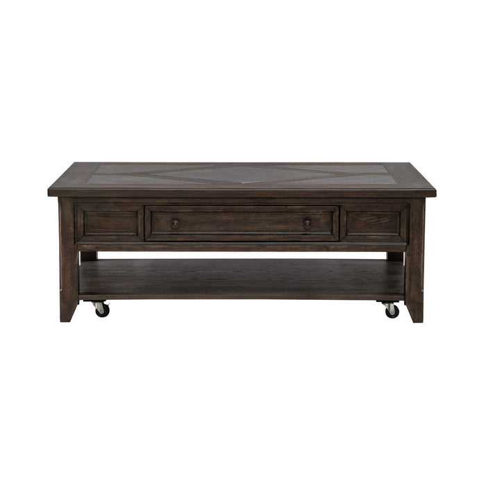 Paradise Valley - Rectangular Cocktail Table - Saddle Brown – Cocktail Tables by Liberty Furniture at Furniture Wholesale Plus , Nashville furniture store