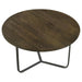 Yaritza - Round Mango Wood Coffee Table - Natural And Gunmetal – Coffee Tables by CoasterEssence at Furniture Wholesale Plus , Nashville furniture store
